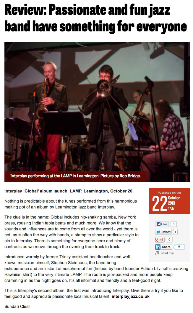 Review Passionate and fun jazz band have something for everyone - Leamington Courier